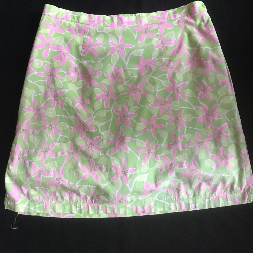 Skort-Pink & Green Flower Print Size 10